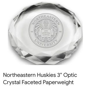 Northeastern University Glass Paperweight